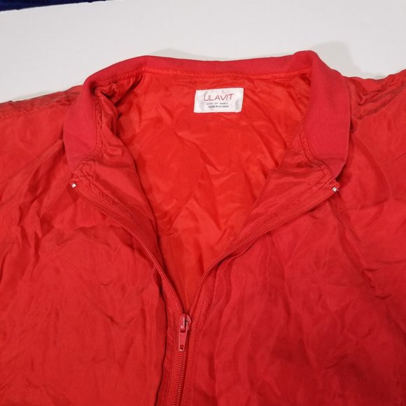 Ulavit Paris 100% Silk Red Zip-up Jacket - Picture 3 of 10
